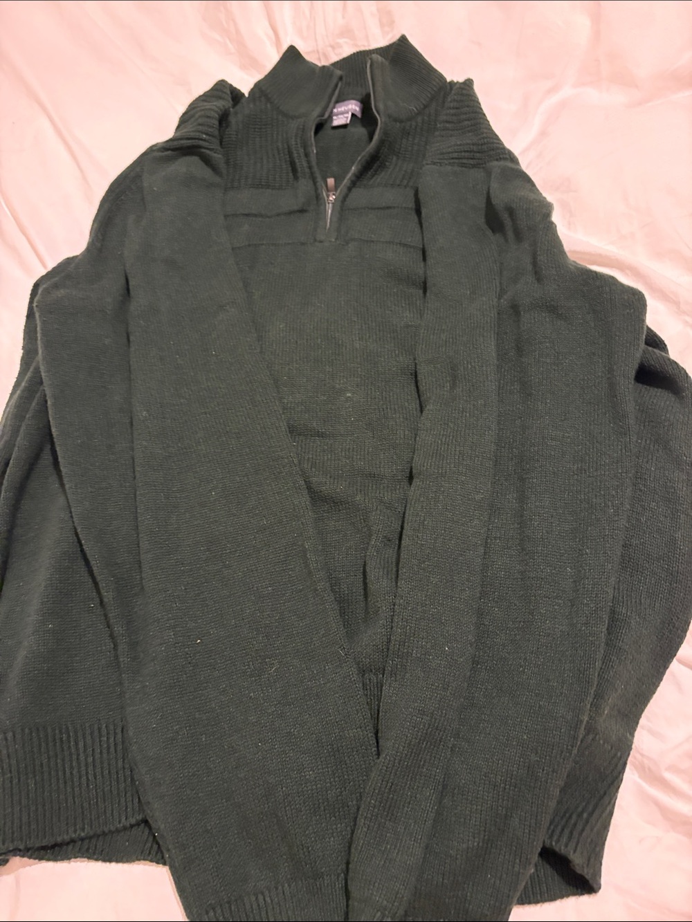 Van Heusen Men's Dark Green Zip-Up Sweater